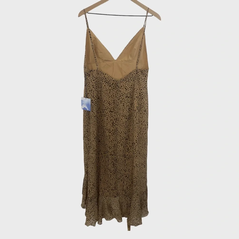Majorelle Tan Animal Print Ruffle Hem Dress NWT Large - Picture 2 of 6